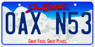 SD license plate 0AXN53