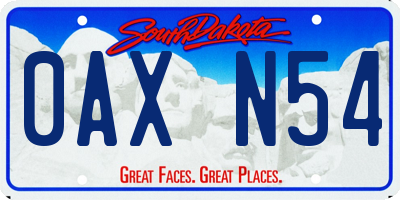 SD license plate 0AXN54