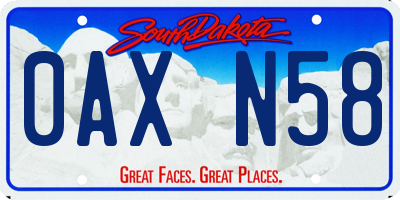SD license plate 0AXN58