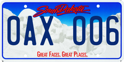 SD license plate 0AXO06