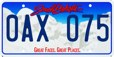 SD license plate 0AXO75