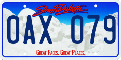 SD license plate 0AXO79