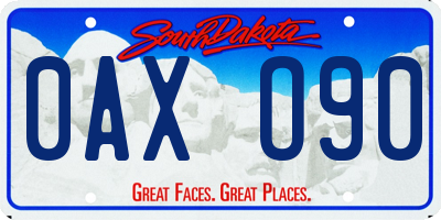SD license plate 0AXO90