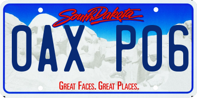 SD license plate 0AXP06