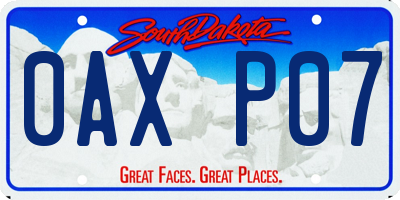 SD license plate 0AXP07