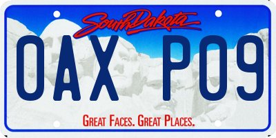 SD license plate 0AXP09
