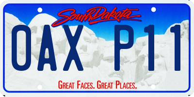 SD license plate 0AXP11