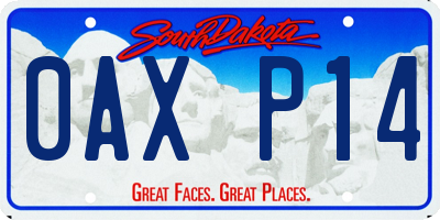 SD license plate 0AXP14
