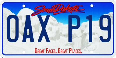 SD license plate 0AXP19