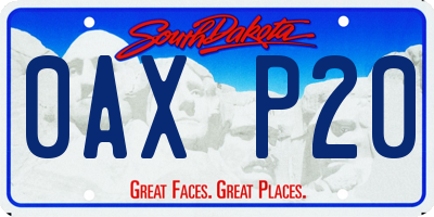 SD license plate 0AXP20