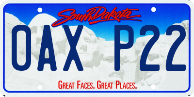 SD license plate 0AXP22
