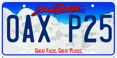 SD license plate 0AXP25