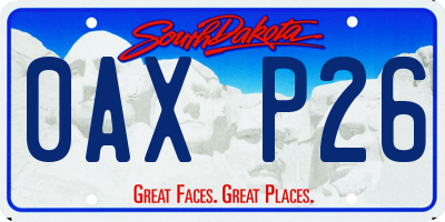 SD license plate 0AXP26