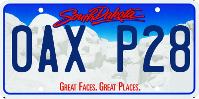 SD license plate 0AXP28