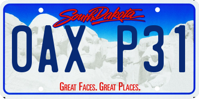 SD license plate 0AXP31