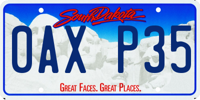 SD license plate 0AXP35