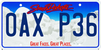SD license plate 0AXP36