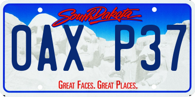SD license plate 0AXP37