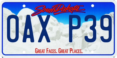 SD license plate 0AXP39