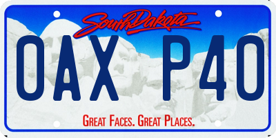 SD license plate 0AXP40