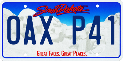 SD license plate 0AXP41
