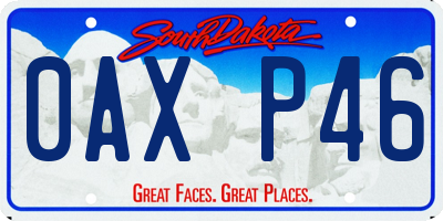 SD license plate 0AXP46