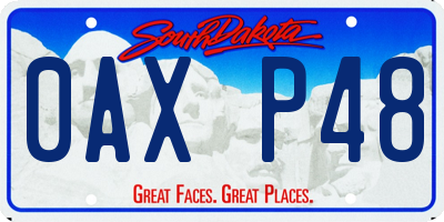 SD license plate 0AXP48