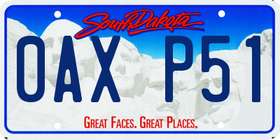 SD license plate 0AXP51