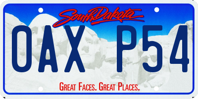 SD license plate 0AXP54