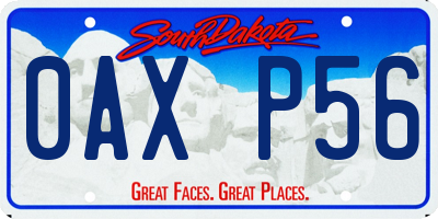 SD license plate 0AXP56