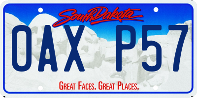 SD license plate 0AXP57