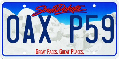 SD license plate 0AXP59