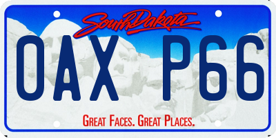 SD license plate 0AXP66