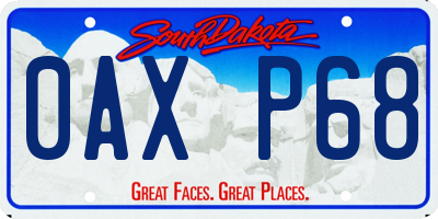 SD license plate 0AXP68