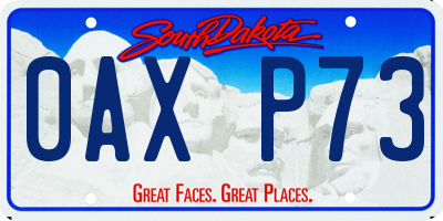SD license plate 0AXP73