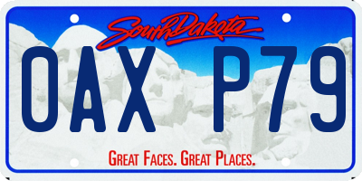 SD license plate 0AXP79