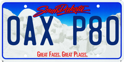 SD license plate 0AXP80