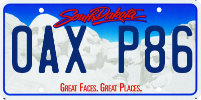 SD license plate 0AXP86