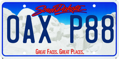 SD license plate 0AXP88