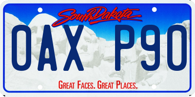 SD license plate 0AXP90
