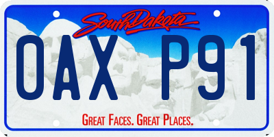 SD license plate 0AXP91