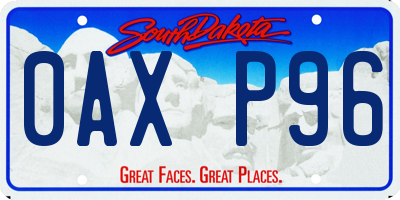 SD license plate 0AXP96