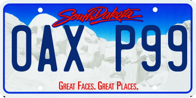 SD license plate 0AXP99