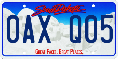 SD license plate 0AXQ05