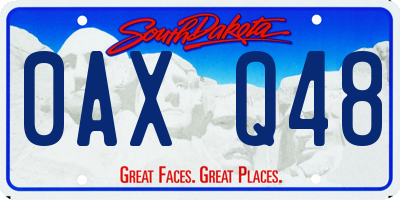 SD license plate 0AXQ48