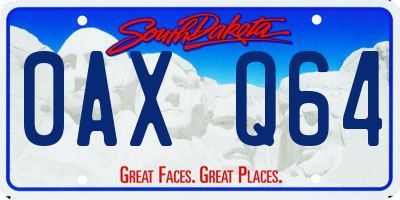 SD license plate 0AXQ64