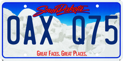 SD license plate 0AXQ75