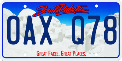 SD license plate 0AXQ78