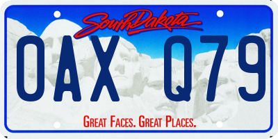 SD license plate 0AXQ79