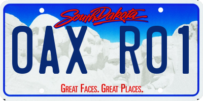 SD license plate 0AXR01